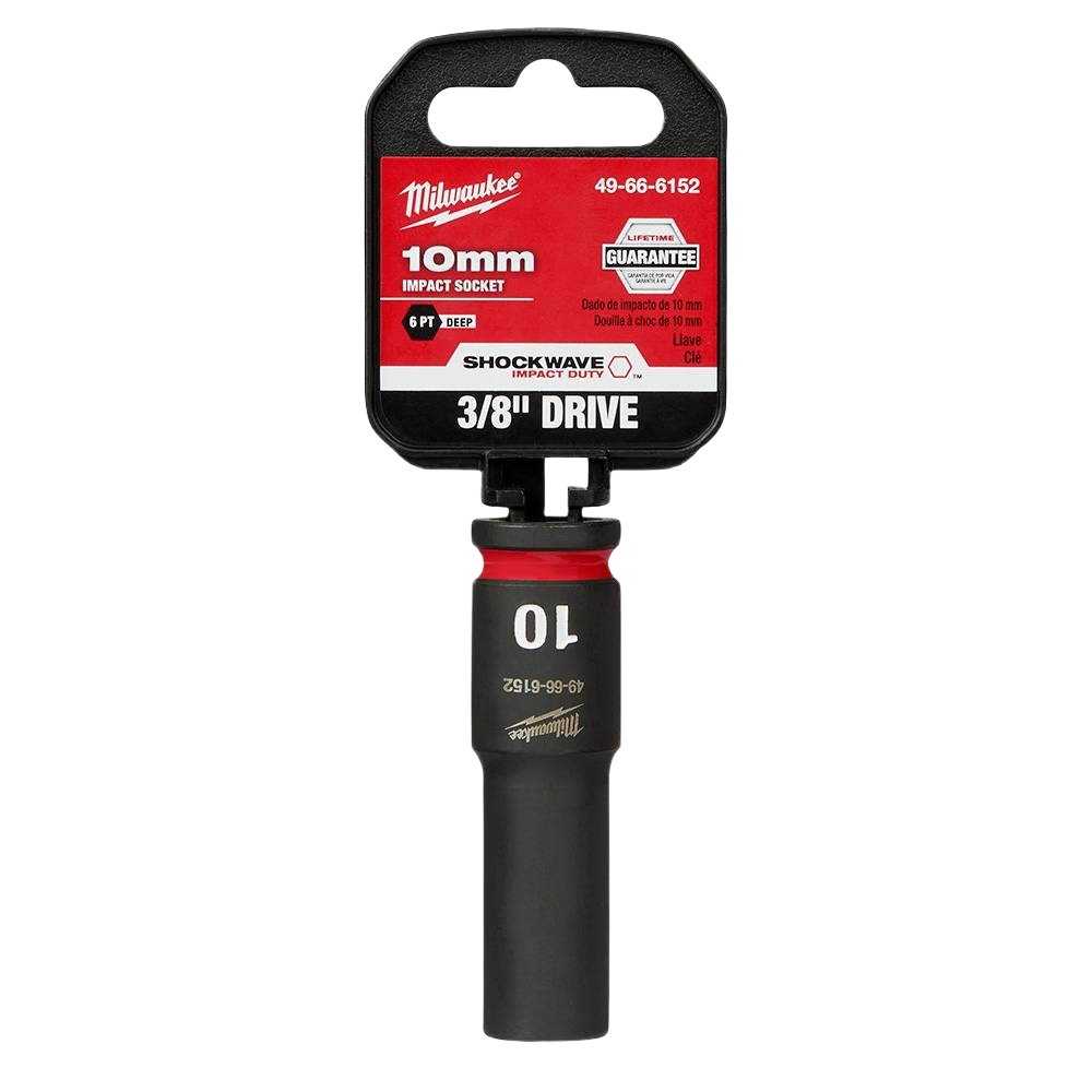 Milwaukee 10mm deep impact socket with 3/8" drive, part of hand tools and Milwaukee hardware collections