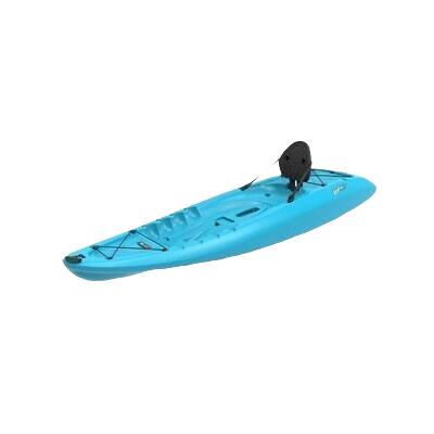 Light blue sit-on-top kayak with adjustable backrest and paddle for recreational use in Toys & Games collection