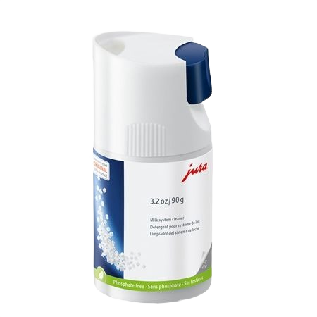 Compact Jura milk system cleaner bottle in white with blue cap for kitchenware and cleaning supplies under $50 collections