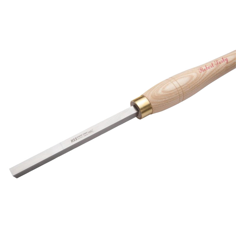 Woodworking square nose scraper with polished wooden handle and high-speed steel blade from hand tools collection