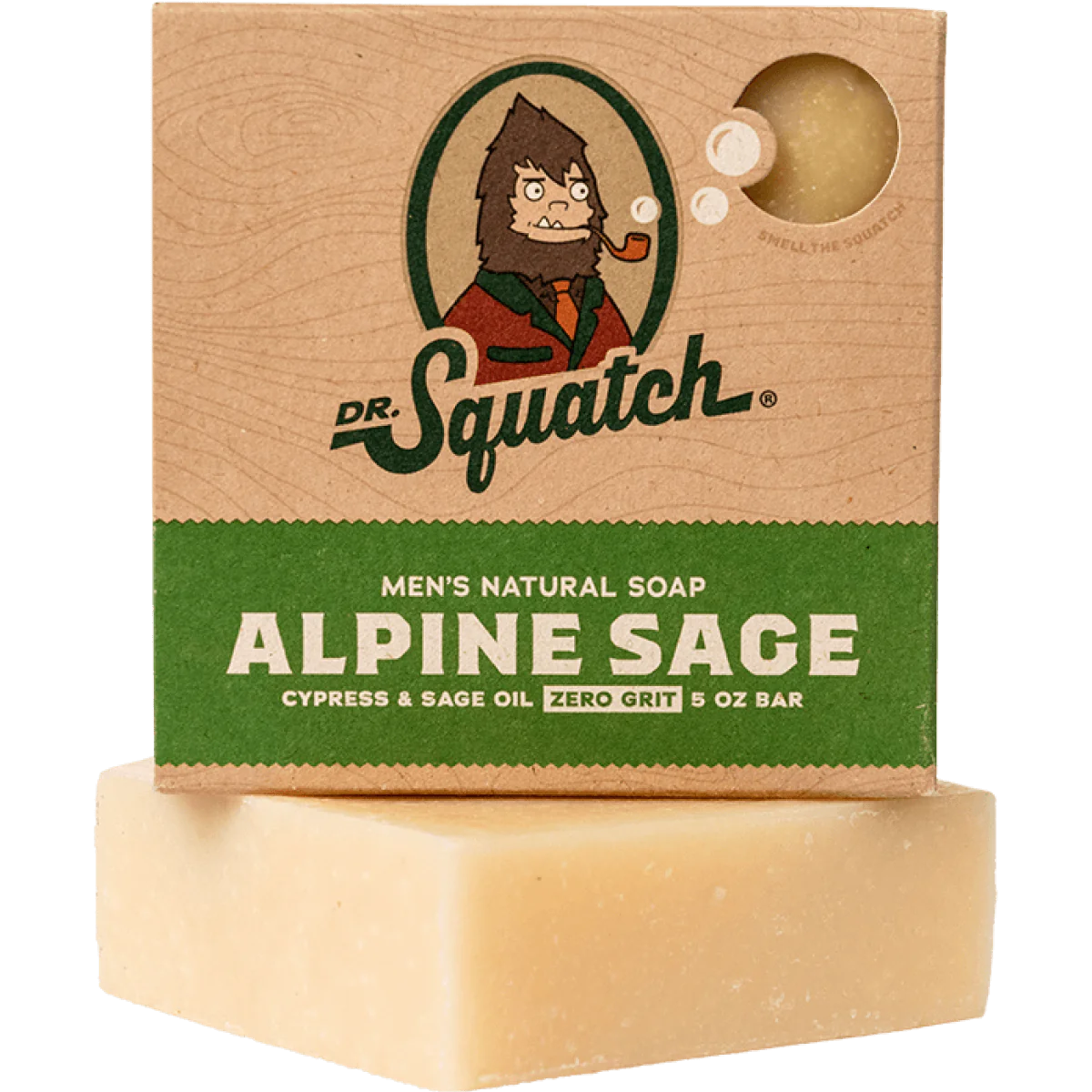 Natural bar soap with cypress and sage oil in eco-friendly packaging for a fresh, clean grooming routine