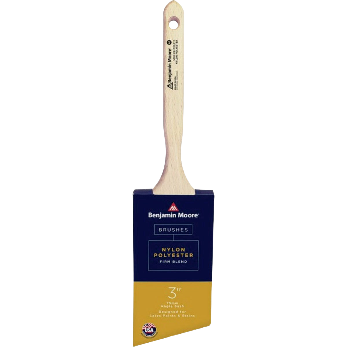 3-inch angled sash paint brush with firm nylon polyester bristles, suitable for trim and precision painting projects