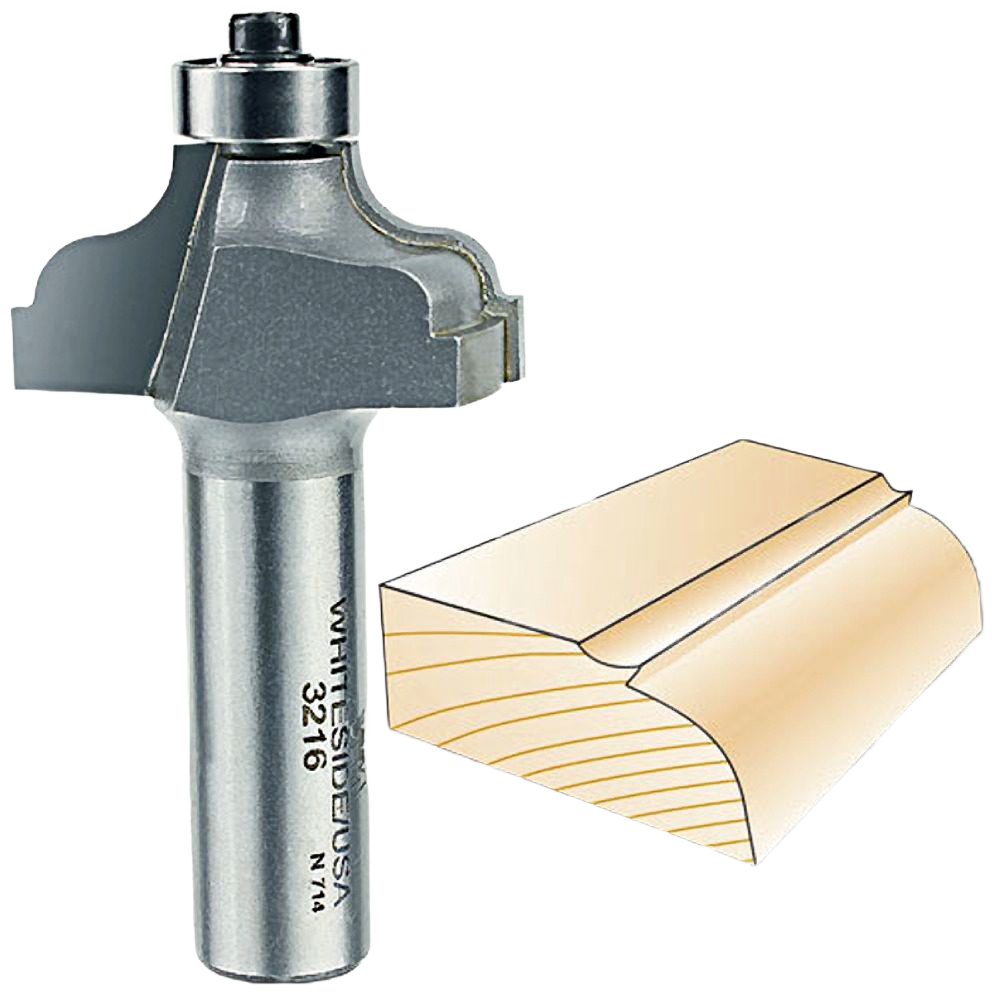 Whiteside Ogee router bit in steel with 3/16 inch radius for decorative edging, tool accessory under $50.