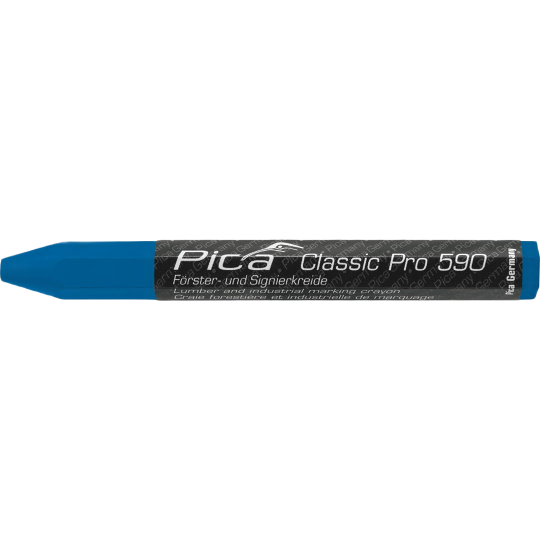 Blue industrial crayon for marking wood, metal, concrete, and plastic in woodworking and home improvement tools collections