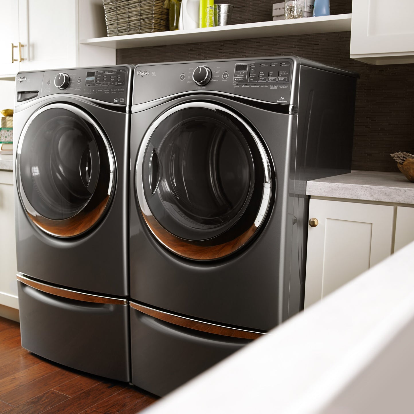 15.5" Pedestal for Front Load Washer and Dryer with Storage