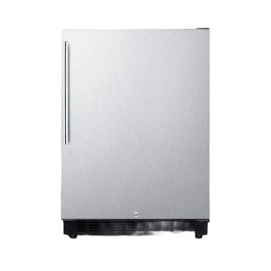 24-inch built-in stainless steel refrigerator with vertical handle for kitchen appliances and home improvement collections