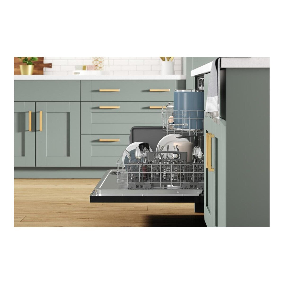 24” Stainless Steel Dishwasher with AI Intelligent Wash and Tall Top Rack