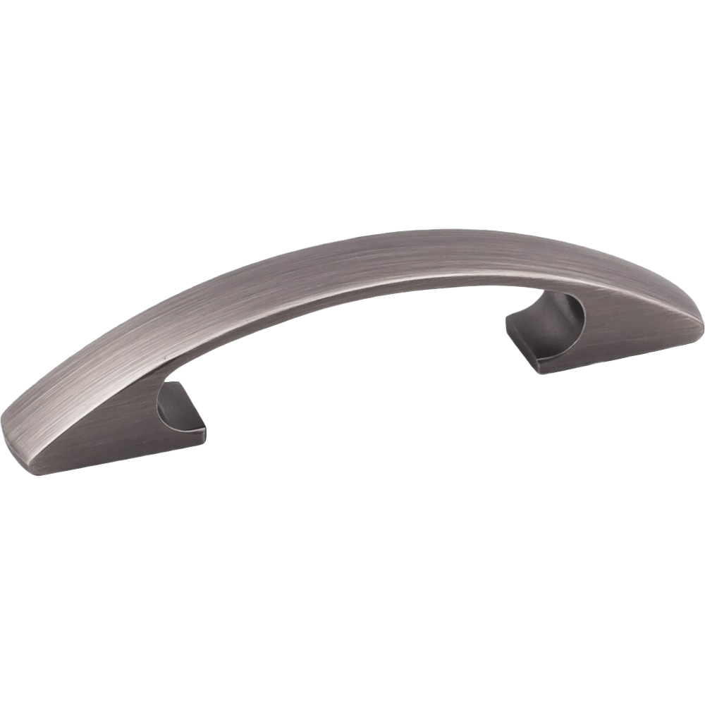 Brushed pewter cabinet pull handle with sleek modern curve for hardware and furniture accessories under $50 collection