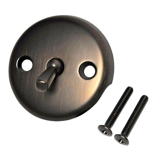 Oil rubbed bronze overflow plate with trip lever and mounting screws for plumbing repair and home improvement projects under $50 collections