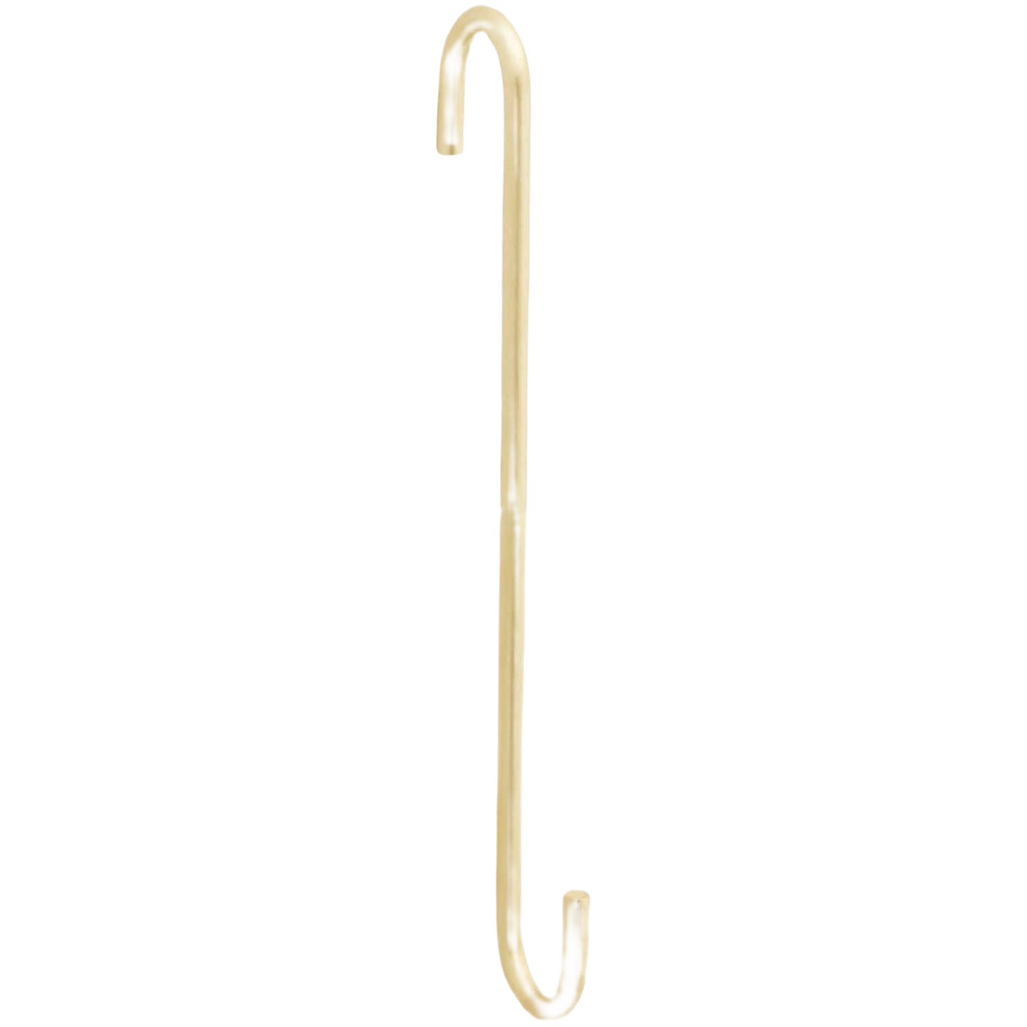 Brushed gold steel S-hook for hanging plants or decor, designed for home improvement and tool use