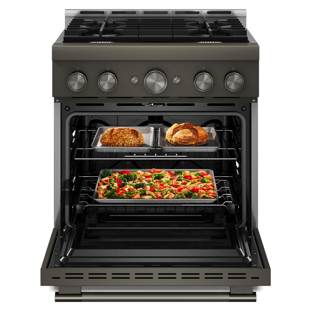 KitchenAid® 30-Inch 4 Burner Commercial-Style Gas Range with No Preheat Air Fry Mode
