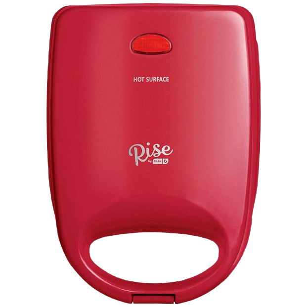 Compact red waffle bowl maker with indicator light and ergonomic handle for small kitchen appliances collection