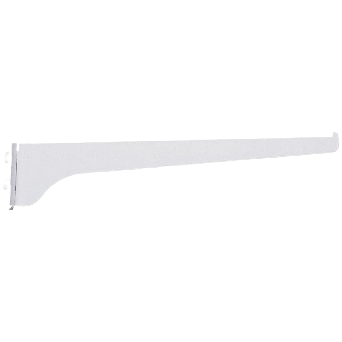 White steel shelf bracket designed for sturdy support in shelving and storage organization applications