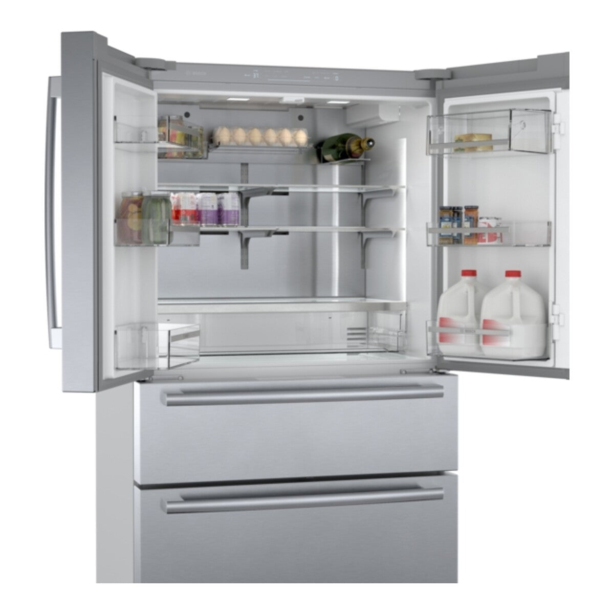 800 Series, French Door Bottom Mount Refrigerator, 36_IN, Brushed steel