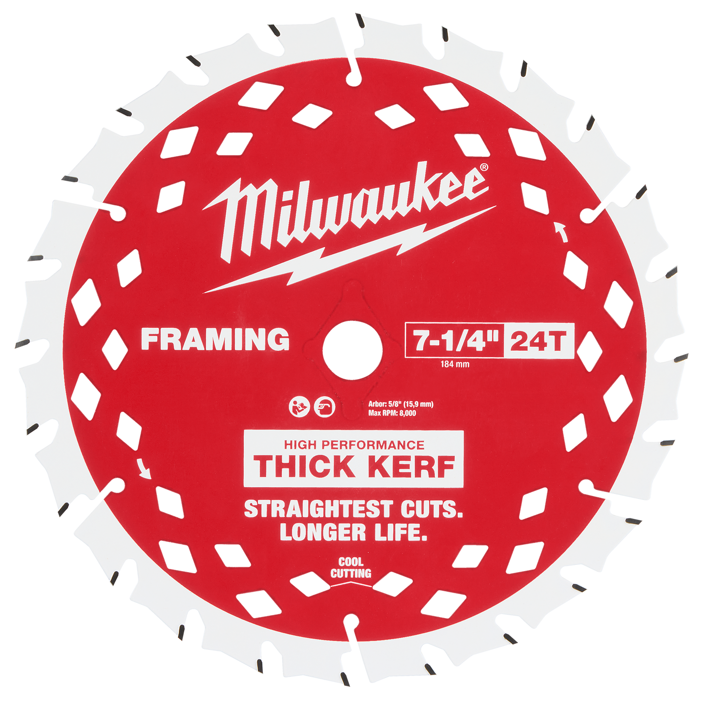 Milwaukee 7-1/4" 24T Thick Kerf Framing Circular Saw Blade