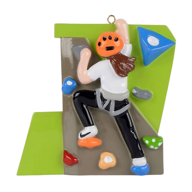 Personalized girl climbing ornament with colorful holds for Christmas Ornaments & Tree Decorations under $50 collection