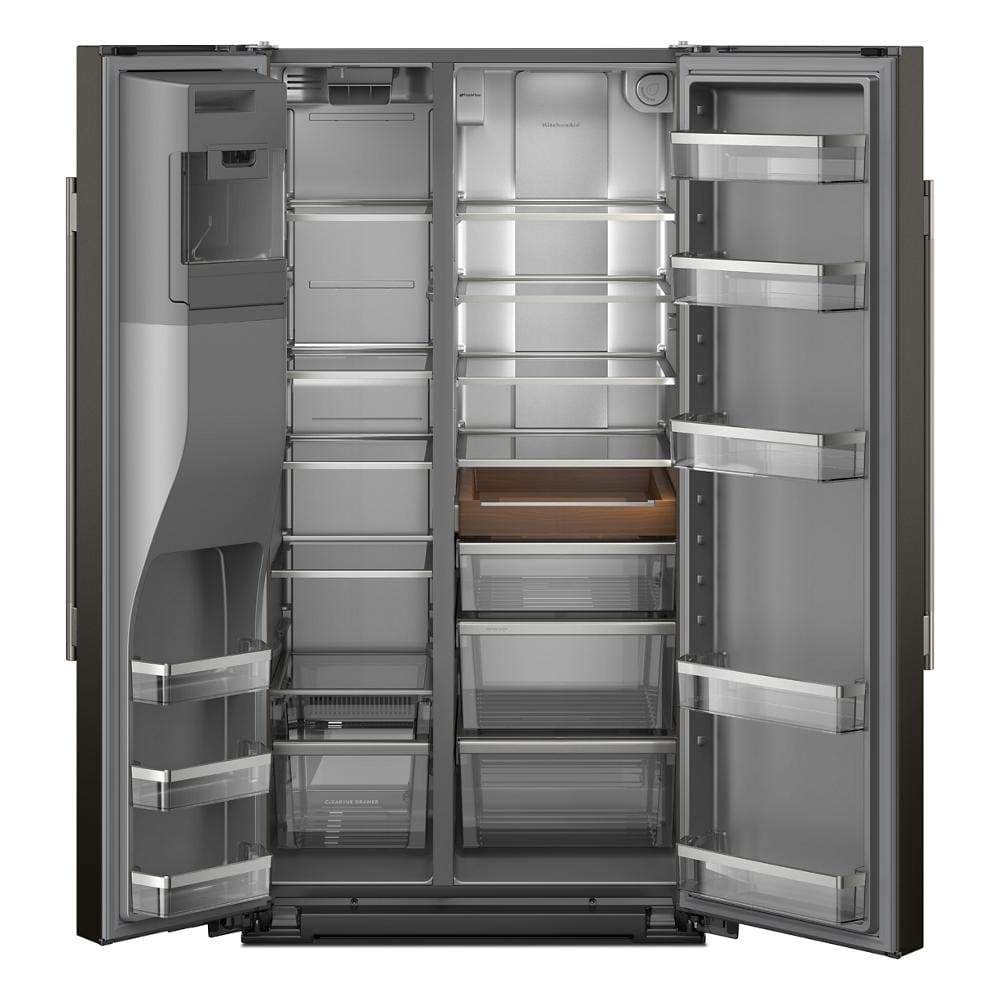20.8 Cu. Ft. 36-Inch Counter-Depth Side-by-Side Refrigerator with Exterior Ice and Water Dispenser in Black Ore