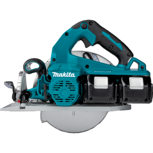 Portable 36V brushless circular saw with dual battery packs designed for efficient cordless home improvement tasks