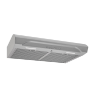 under cabinet stainless steel range hood with three-speed fan control and built-in lighting for kitchen ventilation