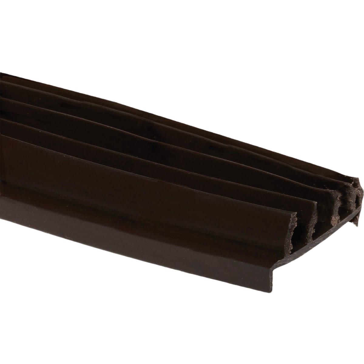 Brown vinyl door bottom seal with fins designed for energy saving and draft protection in hardware collections under $50