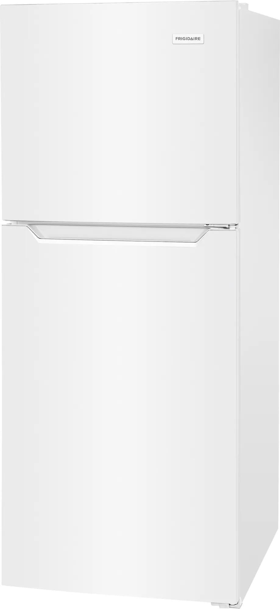 White top freezer refrigerator with a clean, modern design, suitable for compact spaces, featured in Refrigerators, Top Freezer Refrigerators, Kitchen & Kitchenware, and Appliances collections.