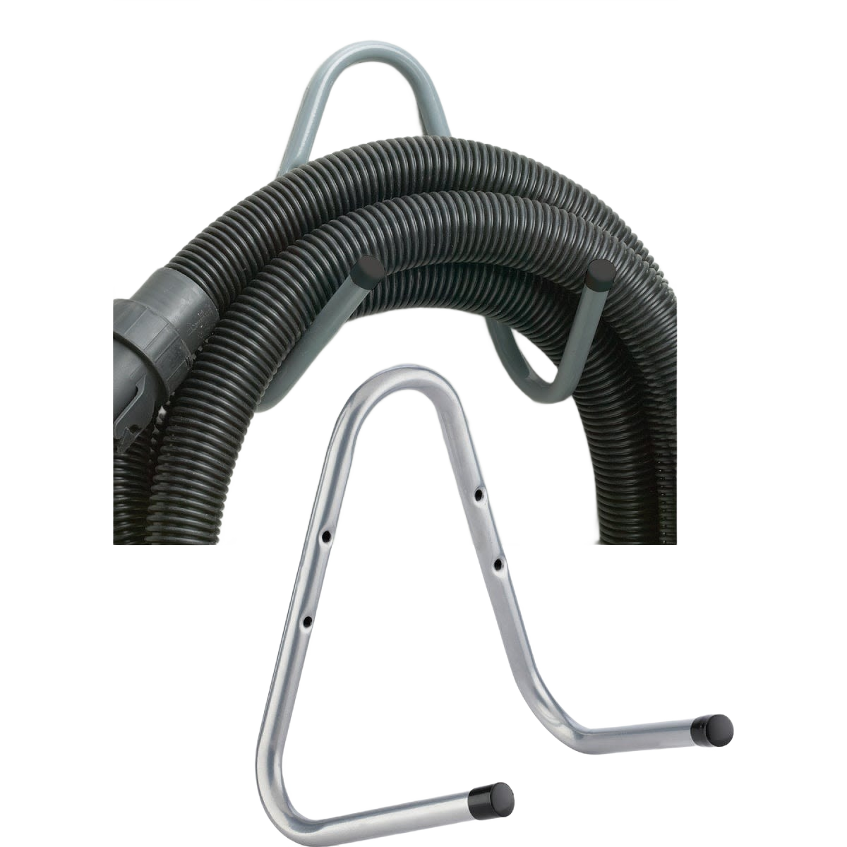 Double arm hanger with rust-resistant finish for storing hoses and tools in hardware and storage collections under $50