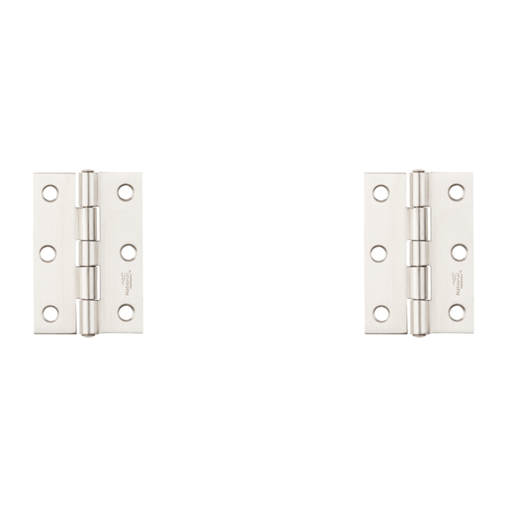 Pair of narrow stainless steel tight-pin hinges with six mounting holes for doors, cabinets, and home improvement projects under $50