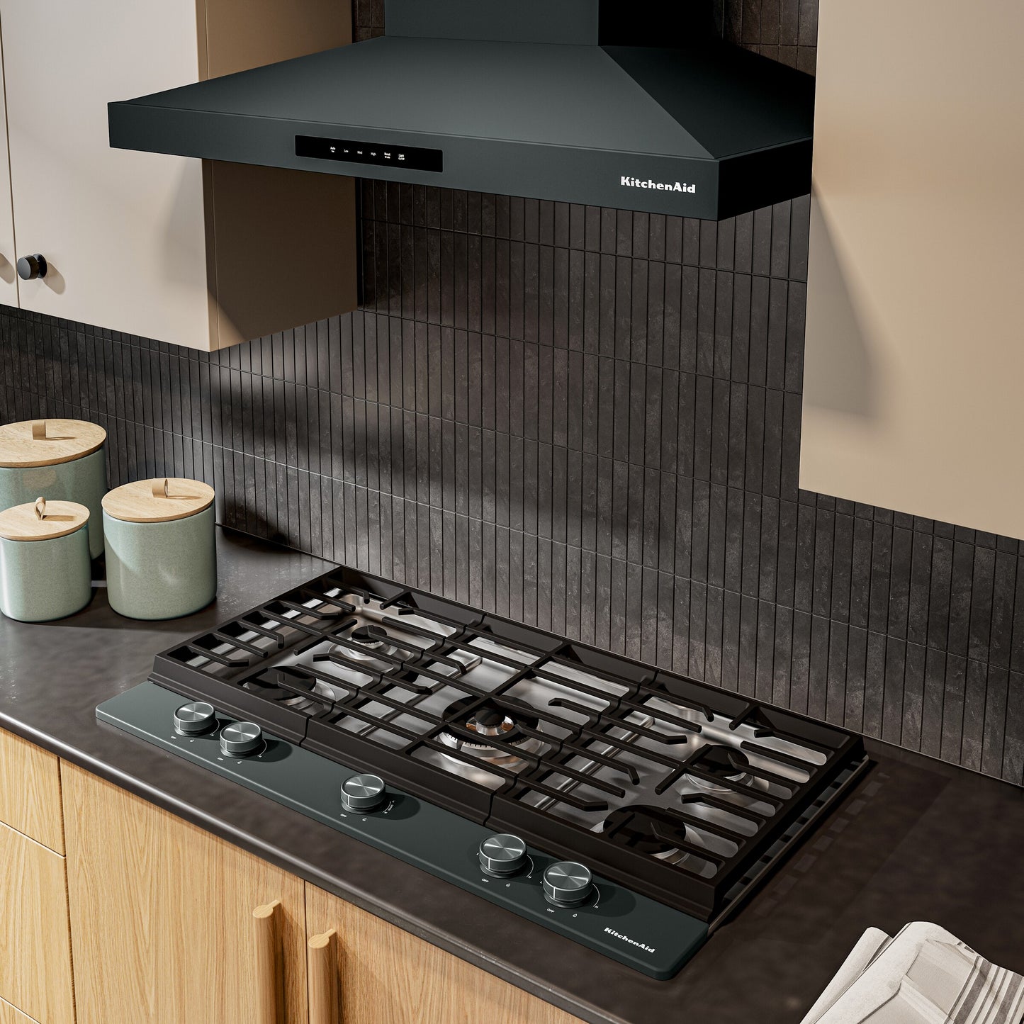 KitchenAid® 36  in. Gas Cooktop with 5 Burners and Integrated Wok Grate