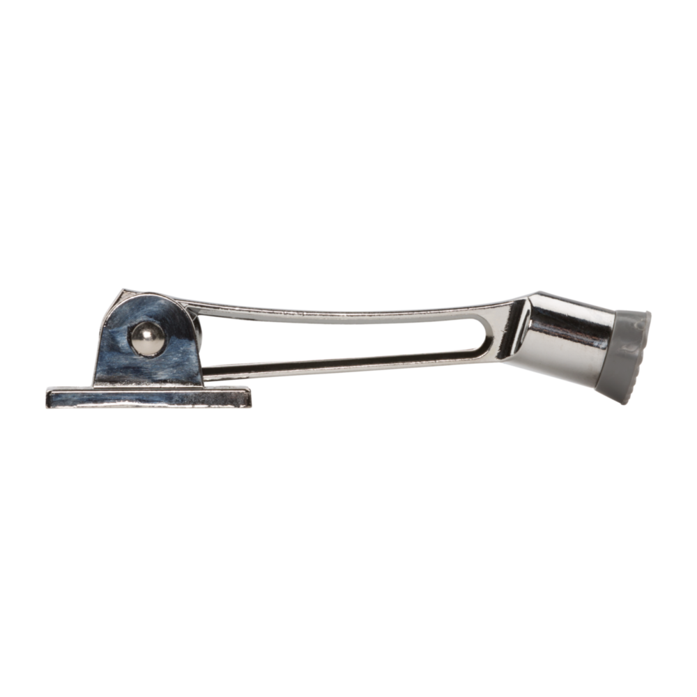 Chrome finish kickdown door stop with spring mechanism for secure door holding in door accessories under $50 collection