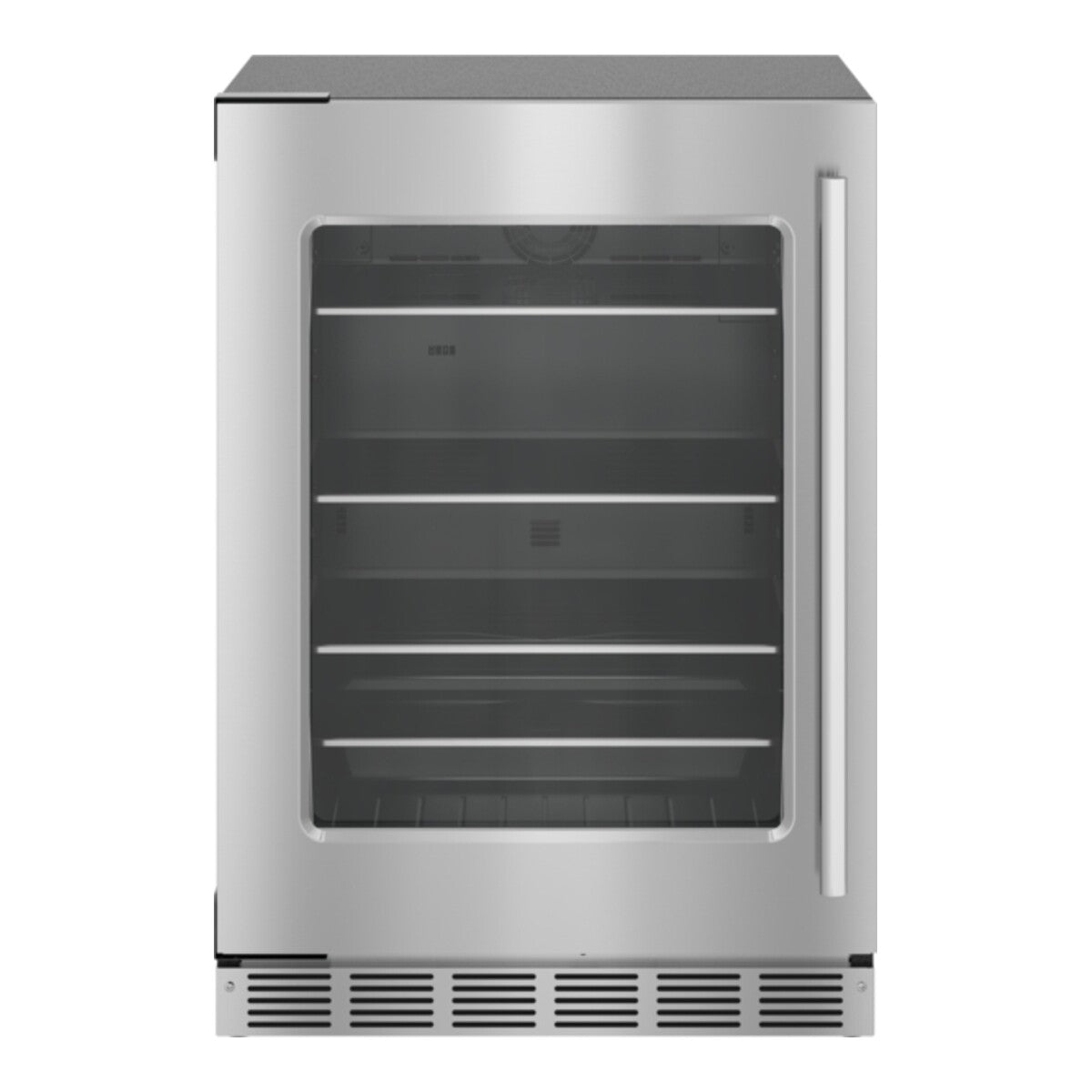 Freedom®, Under Counter Refrigerator with Glass Door , 24_IN, Stainless Steel, Left Hinge