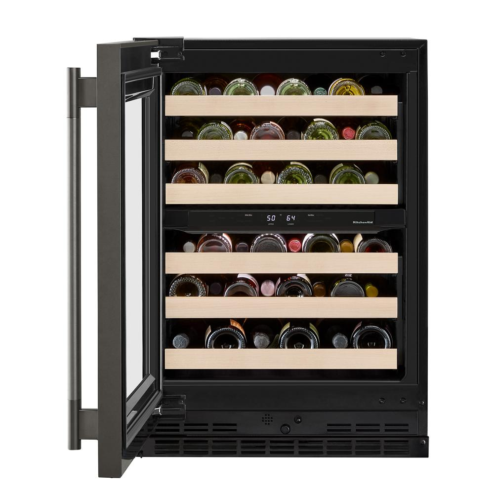 24" Undercounter Wine Cellar with Full-Extension Wood-Front Racks