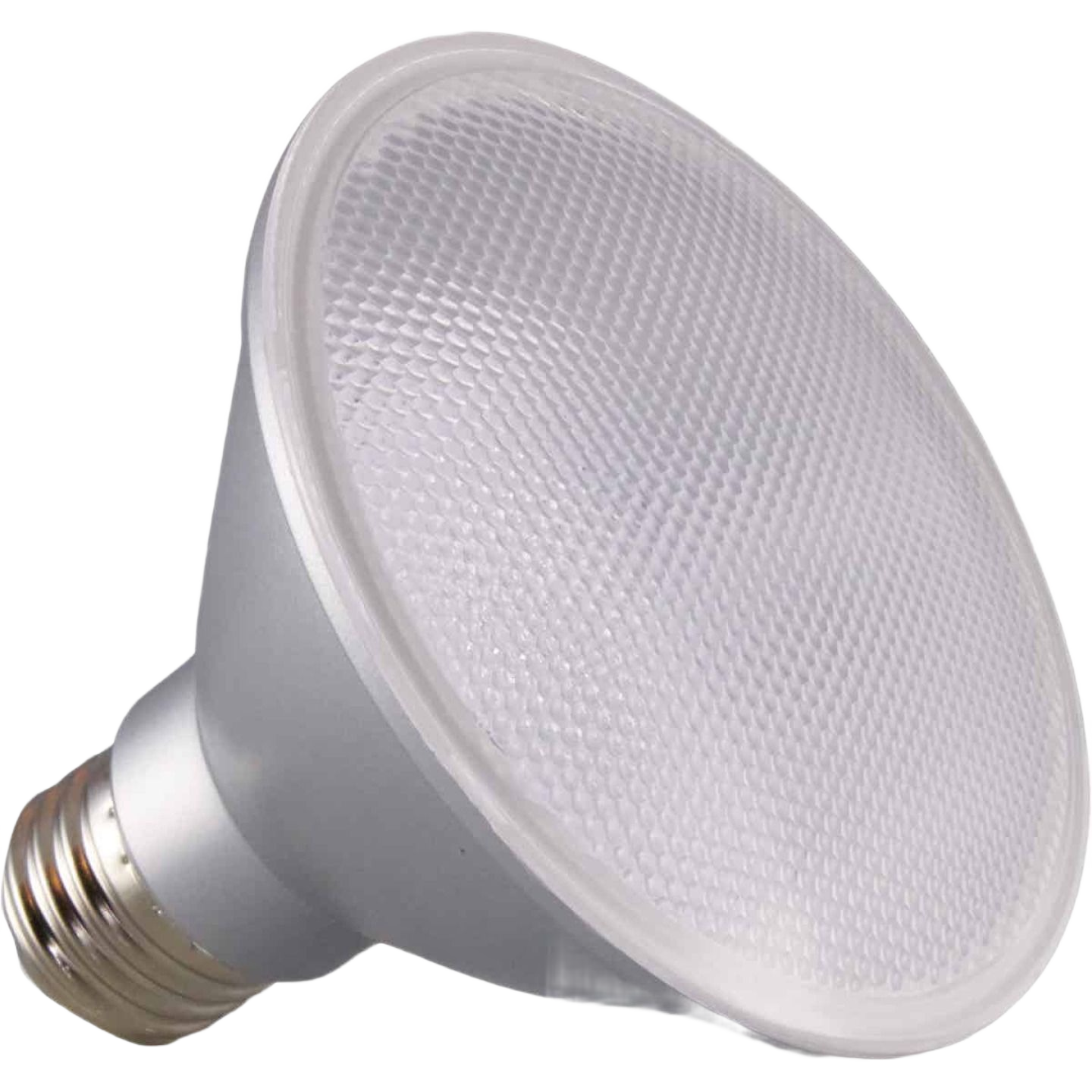 Warm white LED floodlight bulb with medium base for indoor and outdoor lighting in electrical and home improvement collections