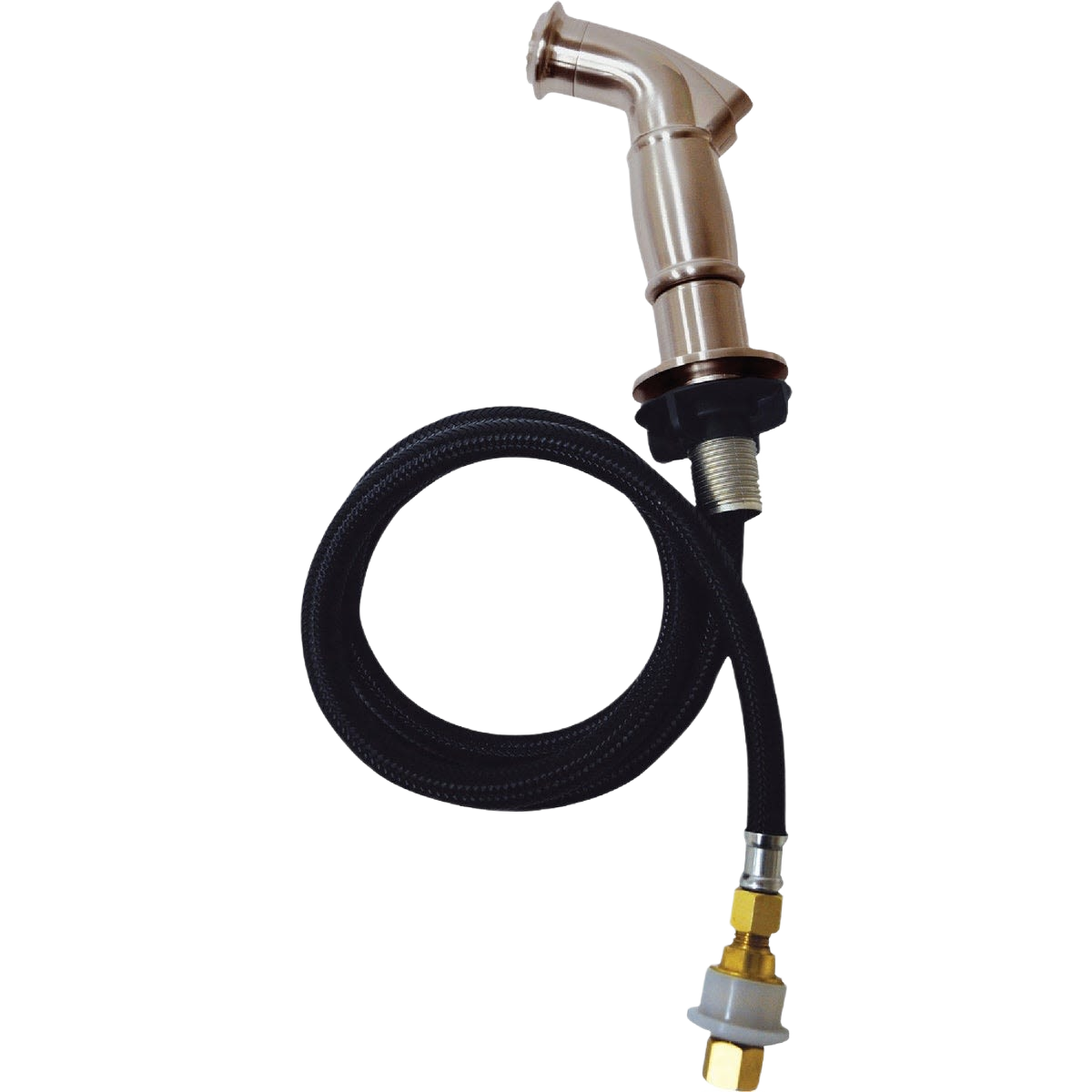 Brushed nickel decorative side-spray and hose for plumbing repairs and faucet upgrades under $50 tools