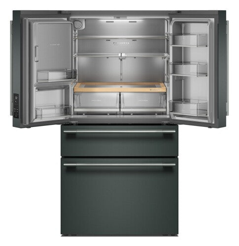 29 cu. ft. French door refrigerator in dark finish with spacious interior and dual lower fresh drawers in KitchenAid appliances collection