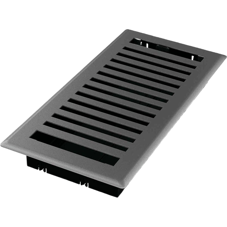 Gray steel floor register with adjustable vents for air flow control, suitable for plumbing and home improvement projects under $50