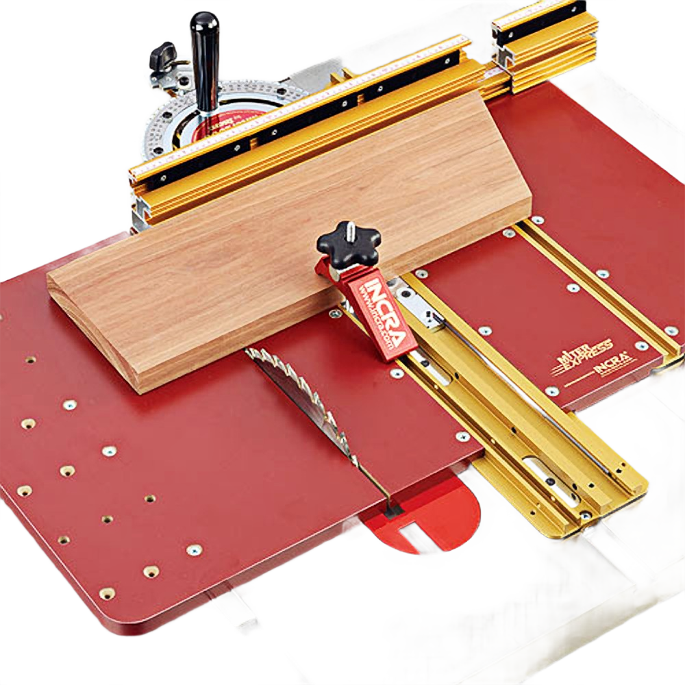 Precision miter gauge with adjustable fence and locking mechanism for accurate cross-cutting in saw accessories and tool categories