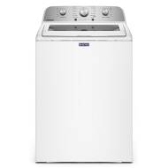 White top load agitator washer with stainless steel control panel and three knobs, part of Top Load Washers, Washers, Appliances, and Washers & Dryers collections at Hartville Hardware.