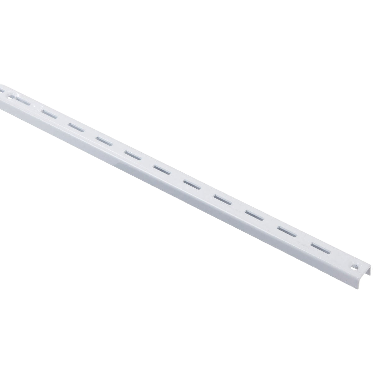 White steel adjustable shelf standard with slotted design for durable storage and shelving accessories use
