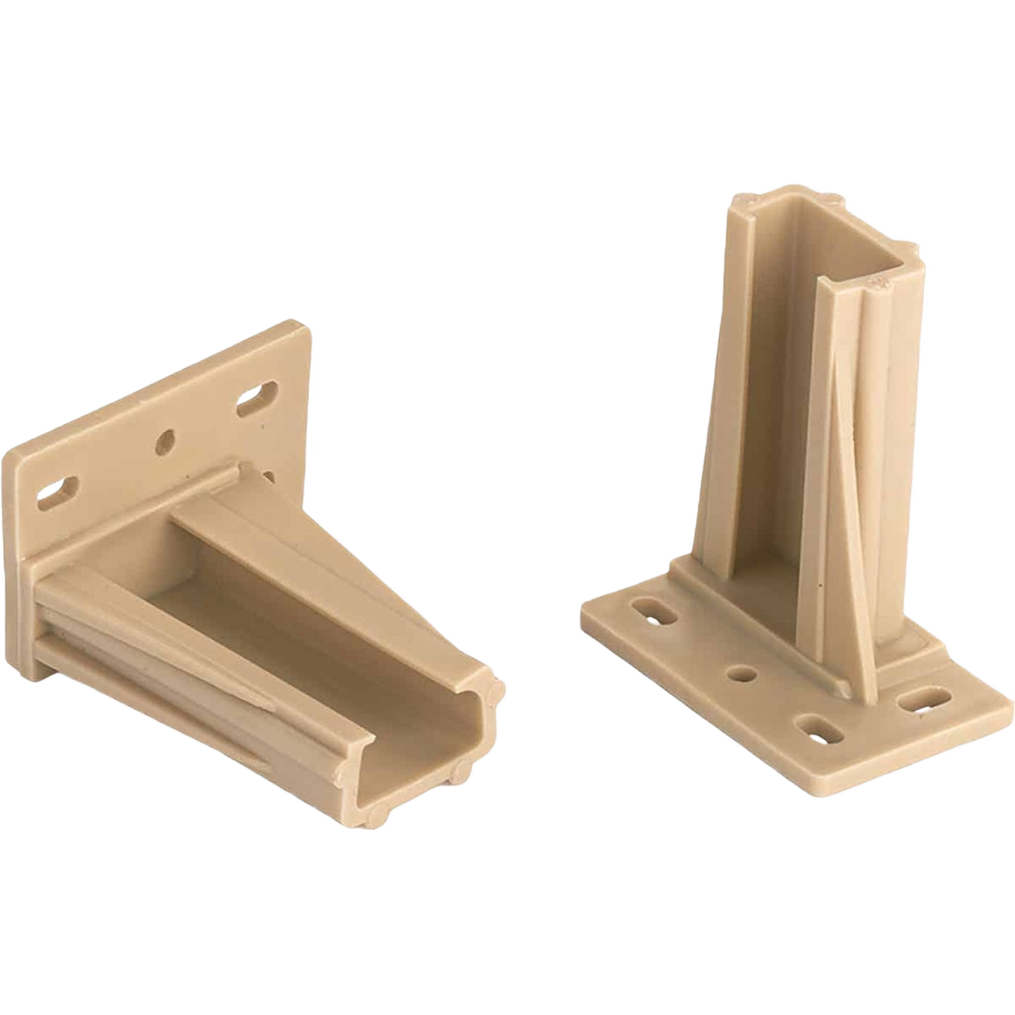 Beige plastic mounting brackets for drawer slides in hardware and furniture accessories collections under $50