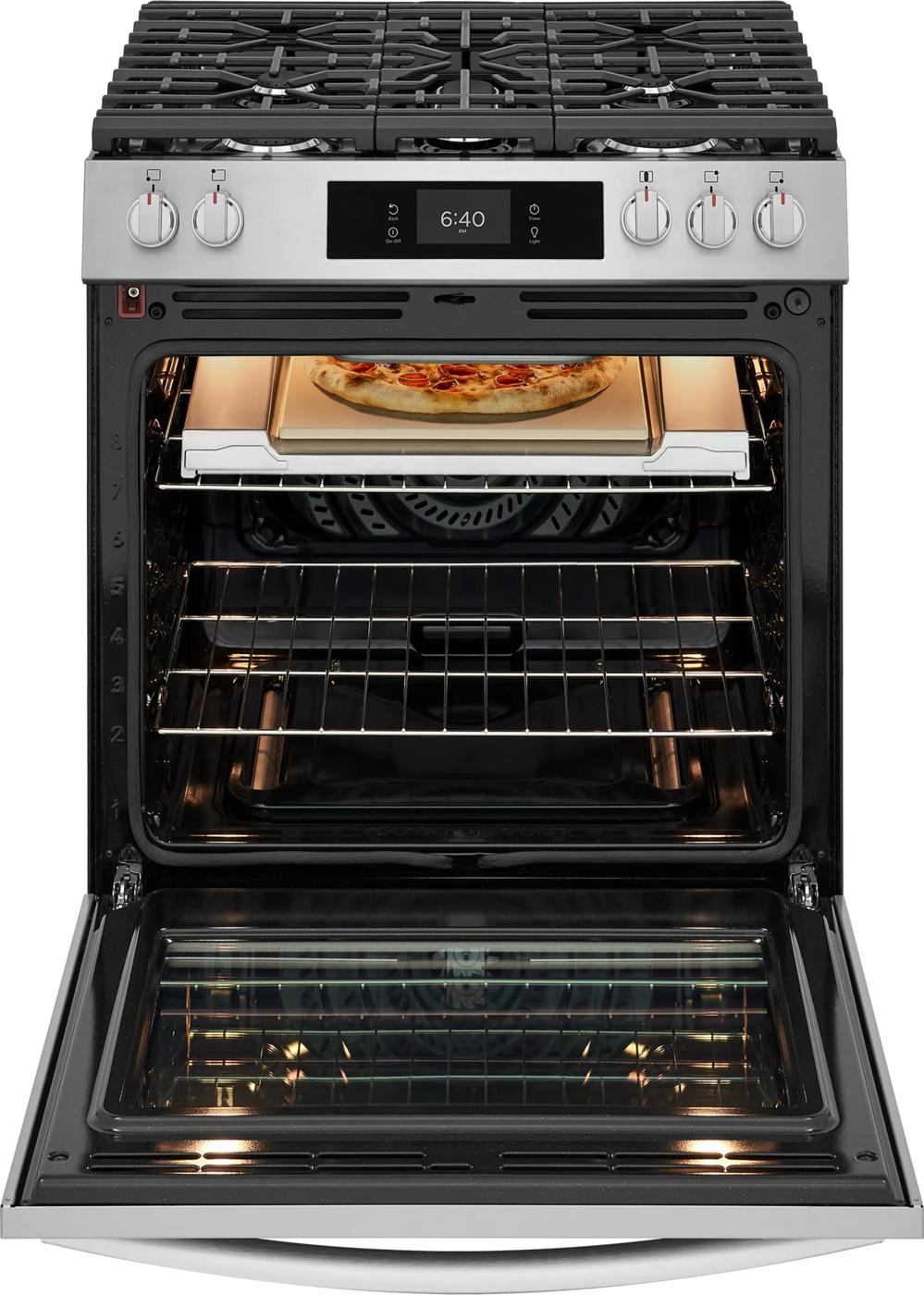 30" Front Control Gas Range with Stone-Baked Pizza