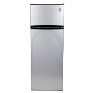 Tall silver apartment refrigerator with top freezer and recessed handles in Refrigerators and Kitchen & Kitchenware collections