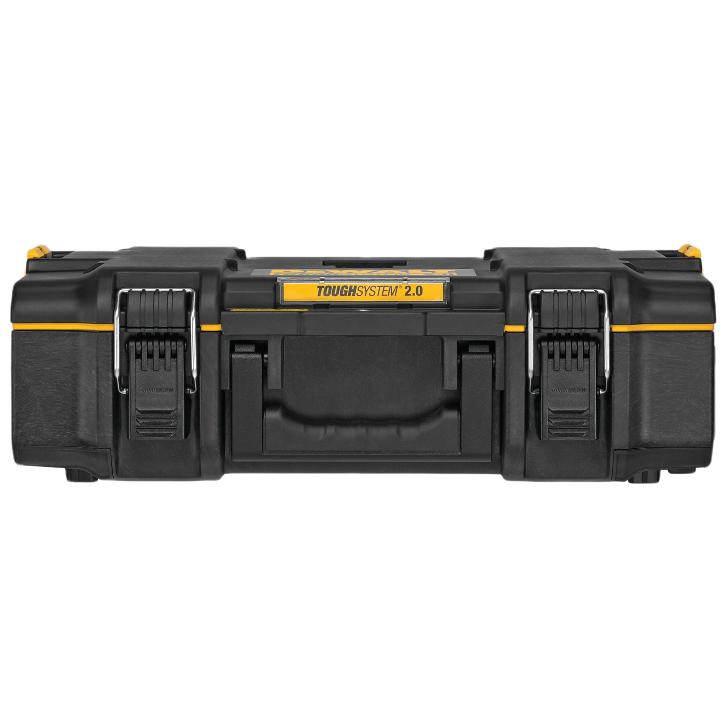 Black and yellow durable toolbox with metal latches designed for organizing tools in home improvement projects