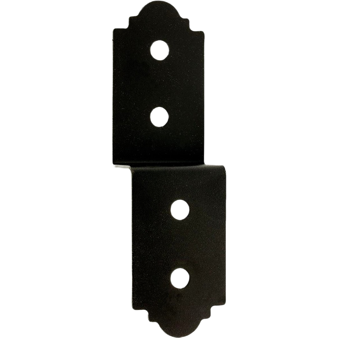 Black metal deck joist tie with pre-drilled holes for sturdy support in lumber and building materials under $50