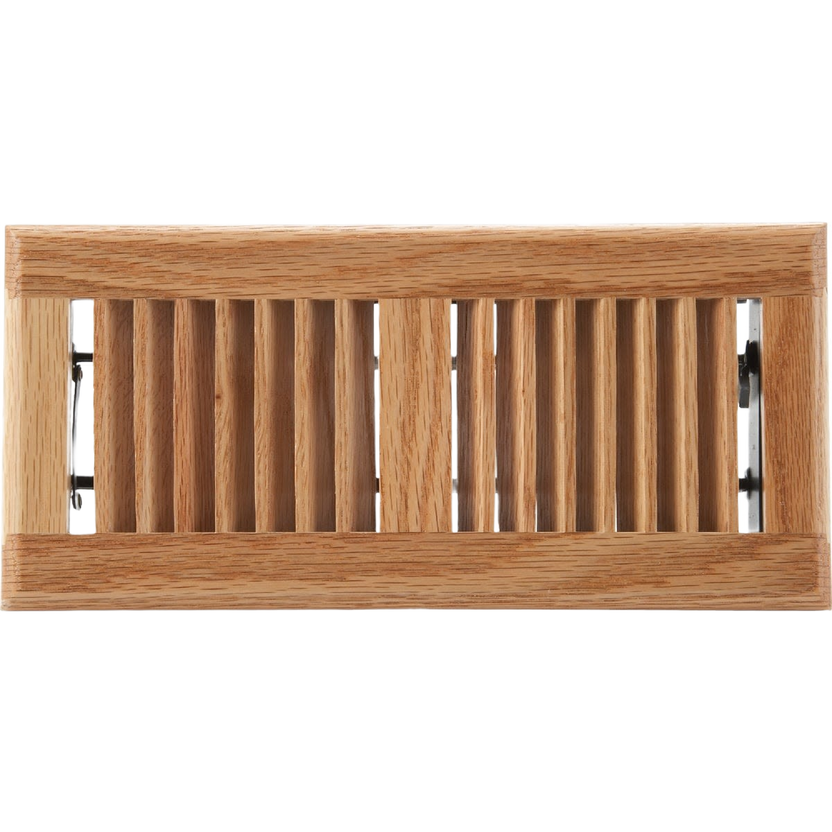 Light oak floor register with adjustable diffuser slats for air flow control in home improvement projects