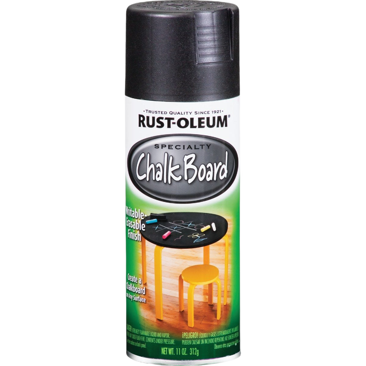 Rust-Oleum chalkboard spray paint can for creating erasable chalkboard surfaces in home improvement projects under $50