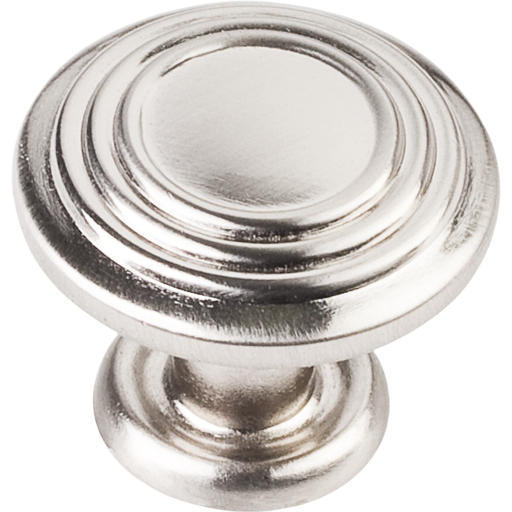 Satin nickel cabinet knob with stacked ring design for furniture hardware and home improvement under $50 collection