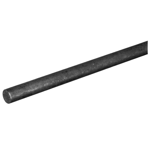 Weldable hot rolled steel round rod in dark gray finish for home improvement and metalworking projects