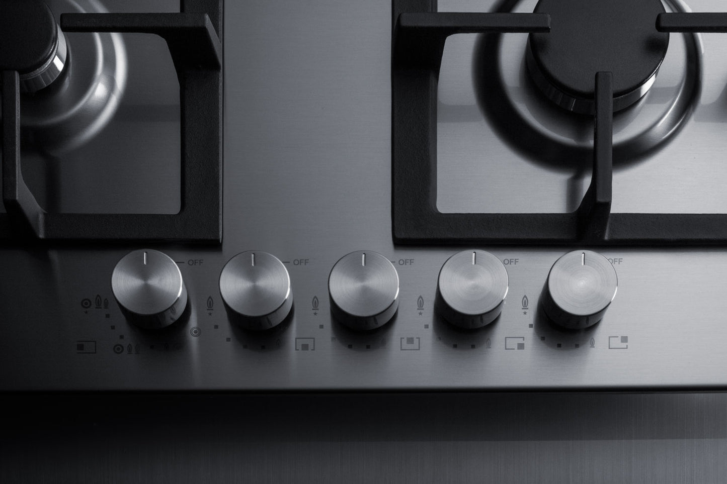 34" Wide 5-Burner Gas Cooktop In Stainless Steel