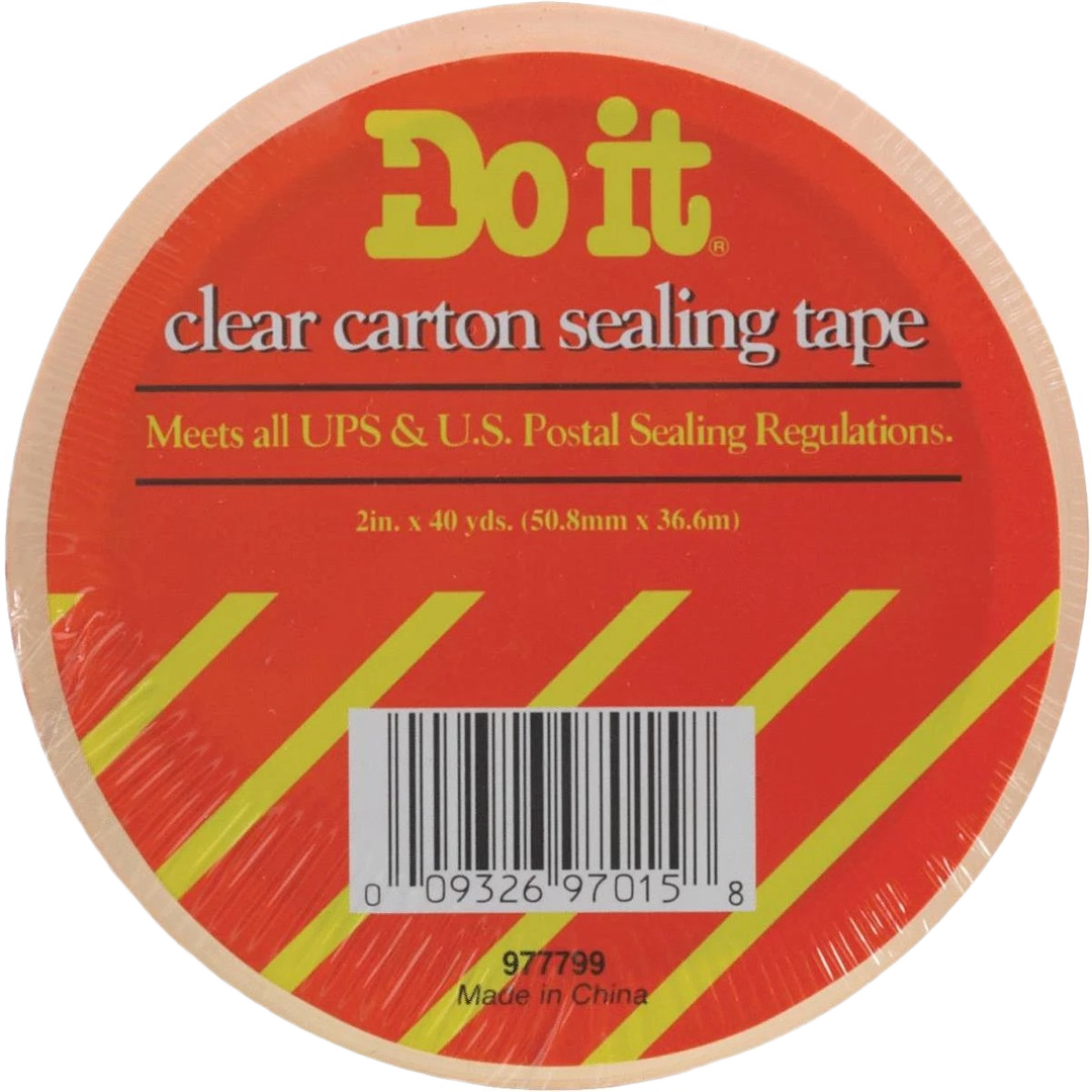 Roll of clear carton sealing tape meeting postal regulations for packaging in tools and home improvement collections