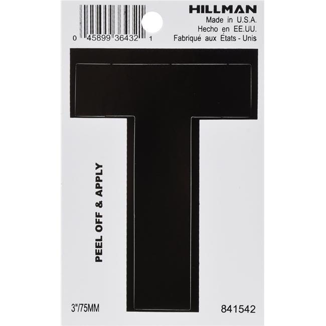 Black vinyl peel-off sticker letter T for easy application in hardware and home improvement projects under $50 category